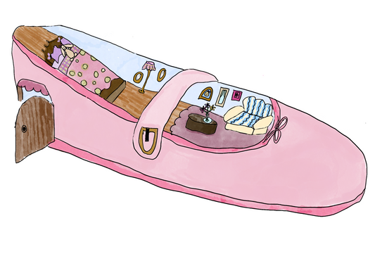The Girl Who Lived In A Shoe - Art Print